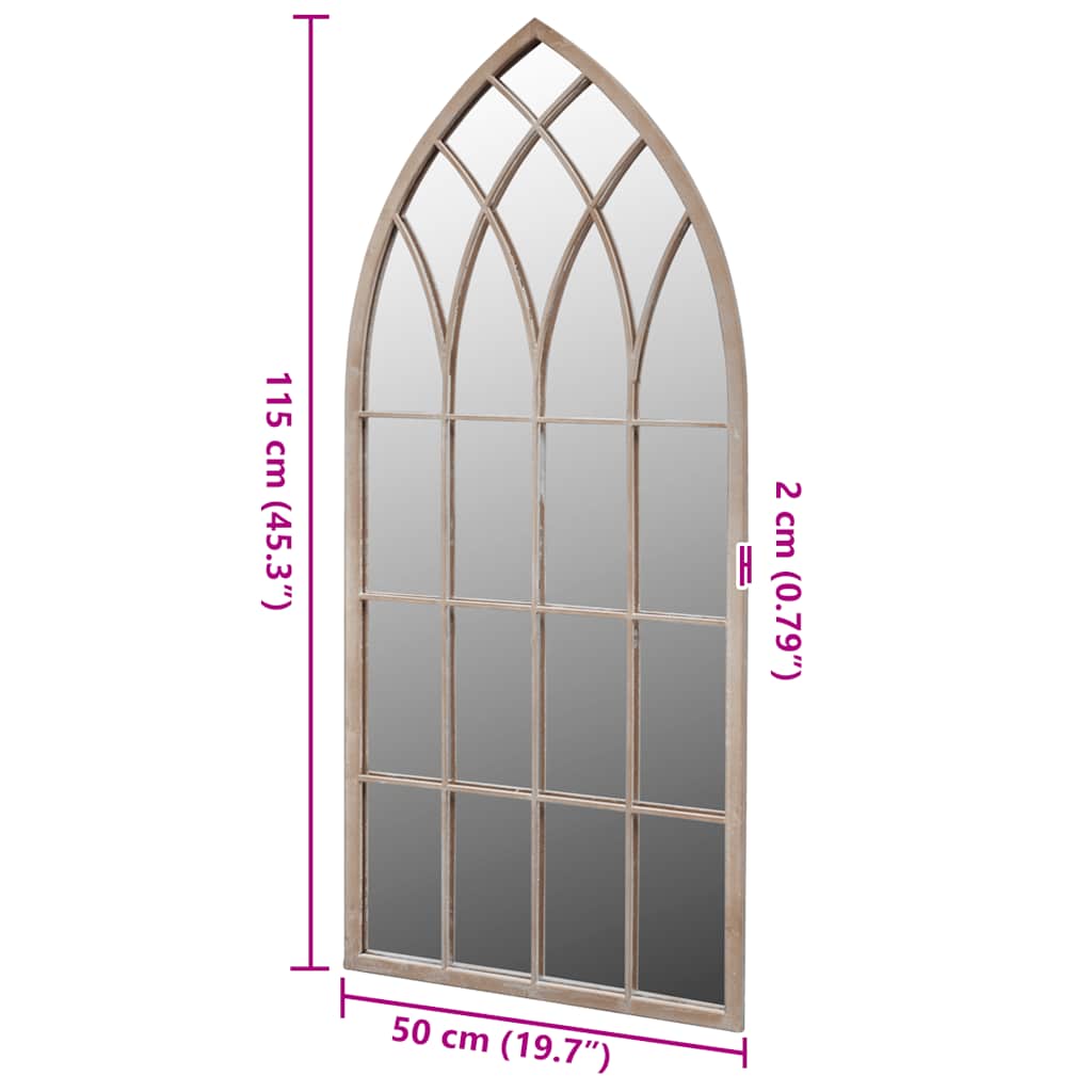 vidaXL Rustikaler Gartenspiegel Bogen 50×115 cm für Indoor und Outdoor