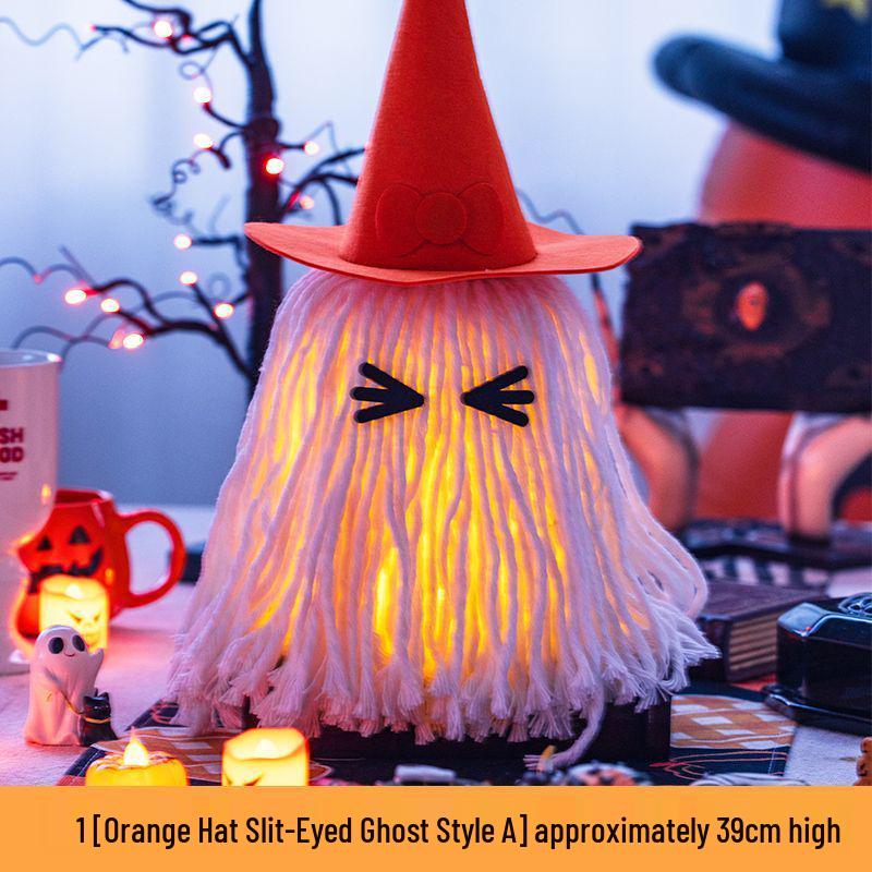 

Halloween Glowing Pumpkin Lantern with Ghost Hat – Kids Decoration & Gift Props