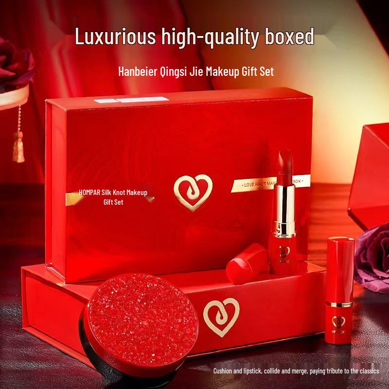 

Подарочный набор для макияжа TDL Beloved Red: Кушон, Блеск для губ и Парфюм - Идеальный подарок на День святого Валентина