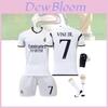 Real Madrid Home 7 Vini.jr Soccer Jersey Set For Kids And Adults Polyester Fabric Shirt Pants Socks And Protective Gear Included