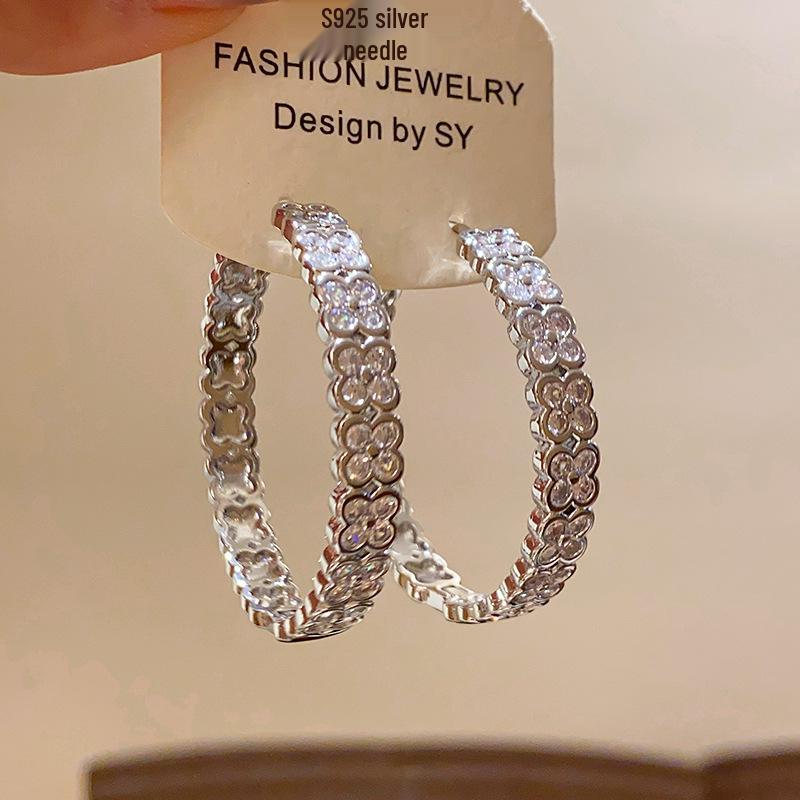 Минималистичные круглые серьги-каффы с цирконами – Элегантные, универсальные серьги в холодном стиле