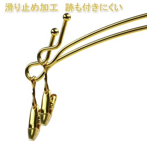 Set of 10 Stainless Steel Underwear Hangers with Clips, Non-Slip, Shape-Retaining, Gold, for Laundry, Pants, and Adults, Children, and Babies, Durable