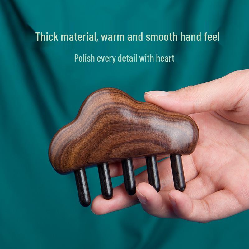Portable Sandalwood Rosewood Massage Comb for Scalp Therapy