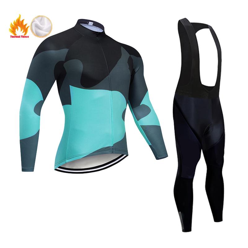 Fleece Men's  Warm Long-sleeved Suit Soad Bike Bicycle Jacket Overalls Riding Suit 2026 Winter Warm Cycling Clothing Set