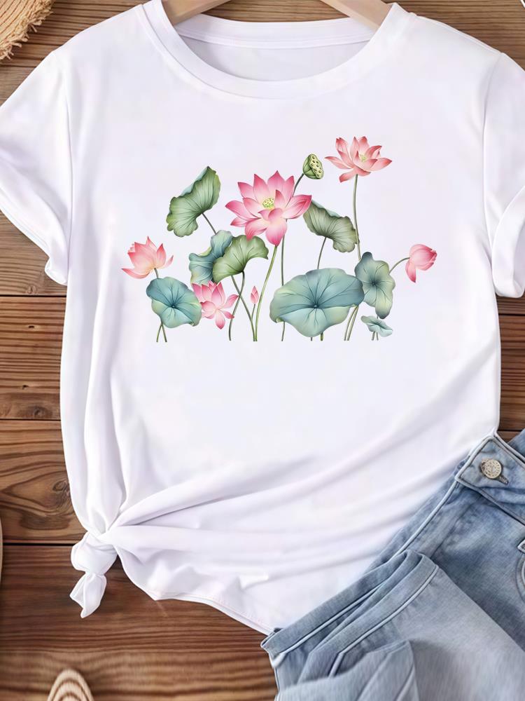 (Asian Size) beach trend 90s Women Tee Top Clothing Casual T Shirt Fashion Printed Lady Female Graphic  Short Sleeve T-shirts