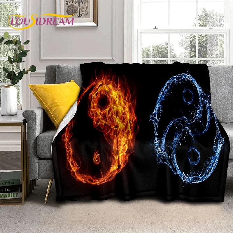 Chinese Bagua Yin Yang 3D Tai Chi  Blanket,Soft Throw Blanket for Home Bedroom Bed Sofa Picnic Travel Office Cover Blanket Kids