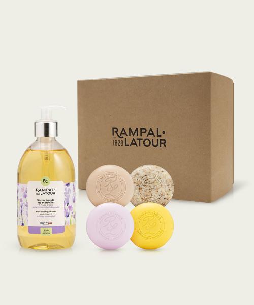 Rampal Latour Savon Liquid   Savon Ronde 5 Piece Gift Set  Lavender FREE