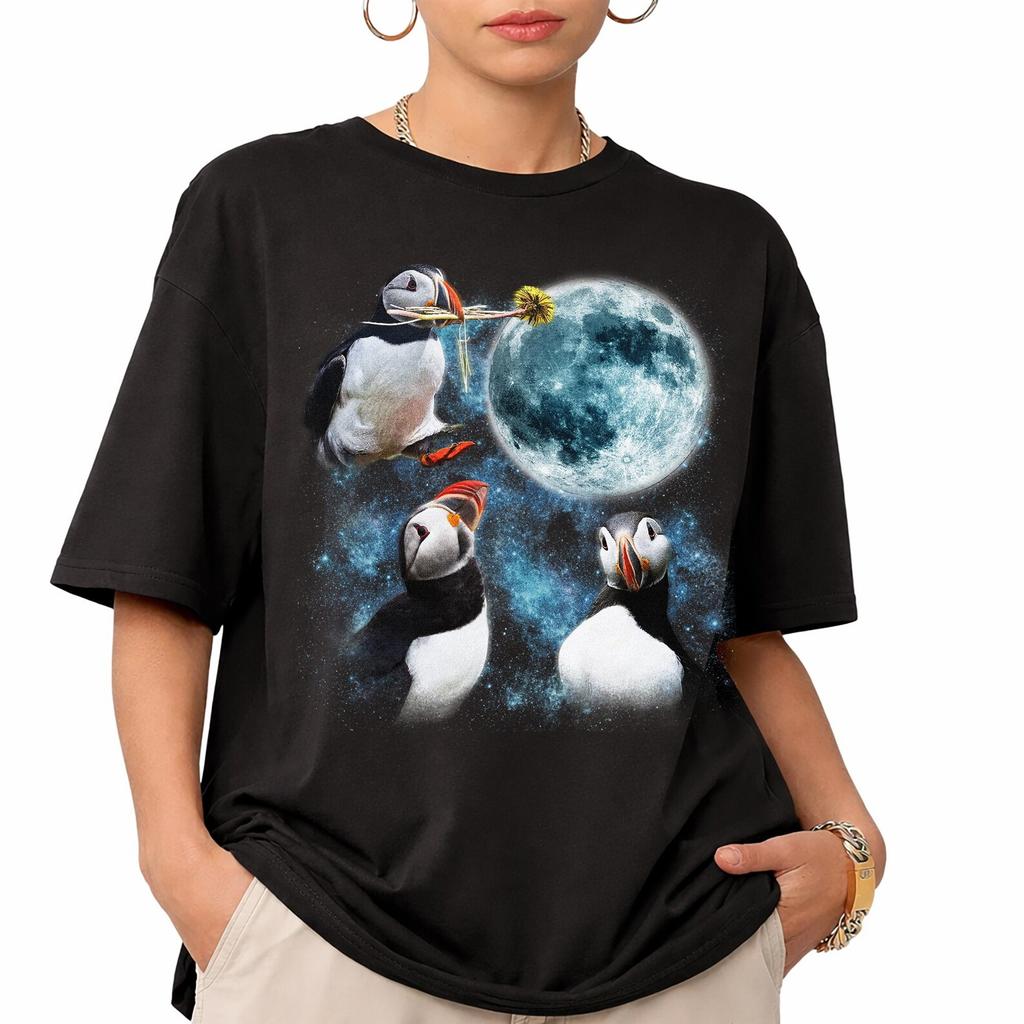 T-shirt Puffo Comfort Colors, Maglietta Grafica Puffi sulla Luna, Maglietta Uccello Marino, Regalo per Amante degli Uccelli, Maglietta Fauna Selvatica Costiera, Regalo per Amante della Natura