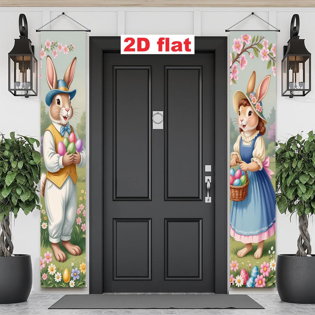 Easter Rabbit Egg Decorations, Celebration Couplet for Spring Party
