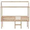 High Bed with Roof 80x200 cm Solid Pine Wood