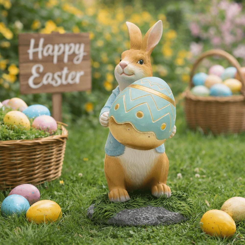 Resin Resin Rabbit Decoration Hand-Painted Easter Bunny Ornament  Party Decoration