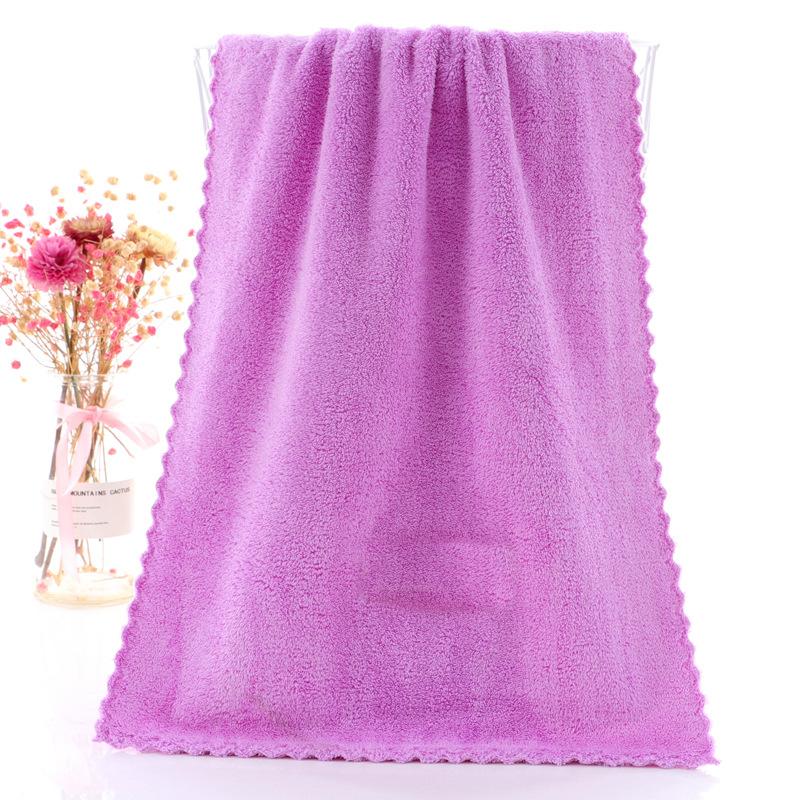 

Однотонное полотенце из кораллового флиса высокой плотности Мягкое и впитывающее Быстросохнущее полотенце для волос Подарок 35*75 фиолетовый
