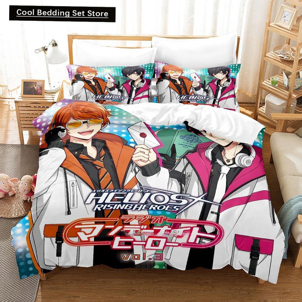 

3D Мультфильмы Игра HELIOS Rising Heroes Постельный Комплект Односпальный Полуторный Двуспальный Кинг-сайз Комплект для Кровати Взрослый Детский Спальня Пододеяльник Комплекты EU single(135x200cm)