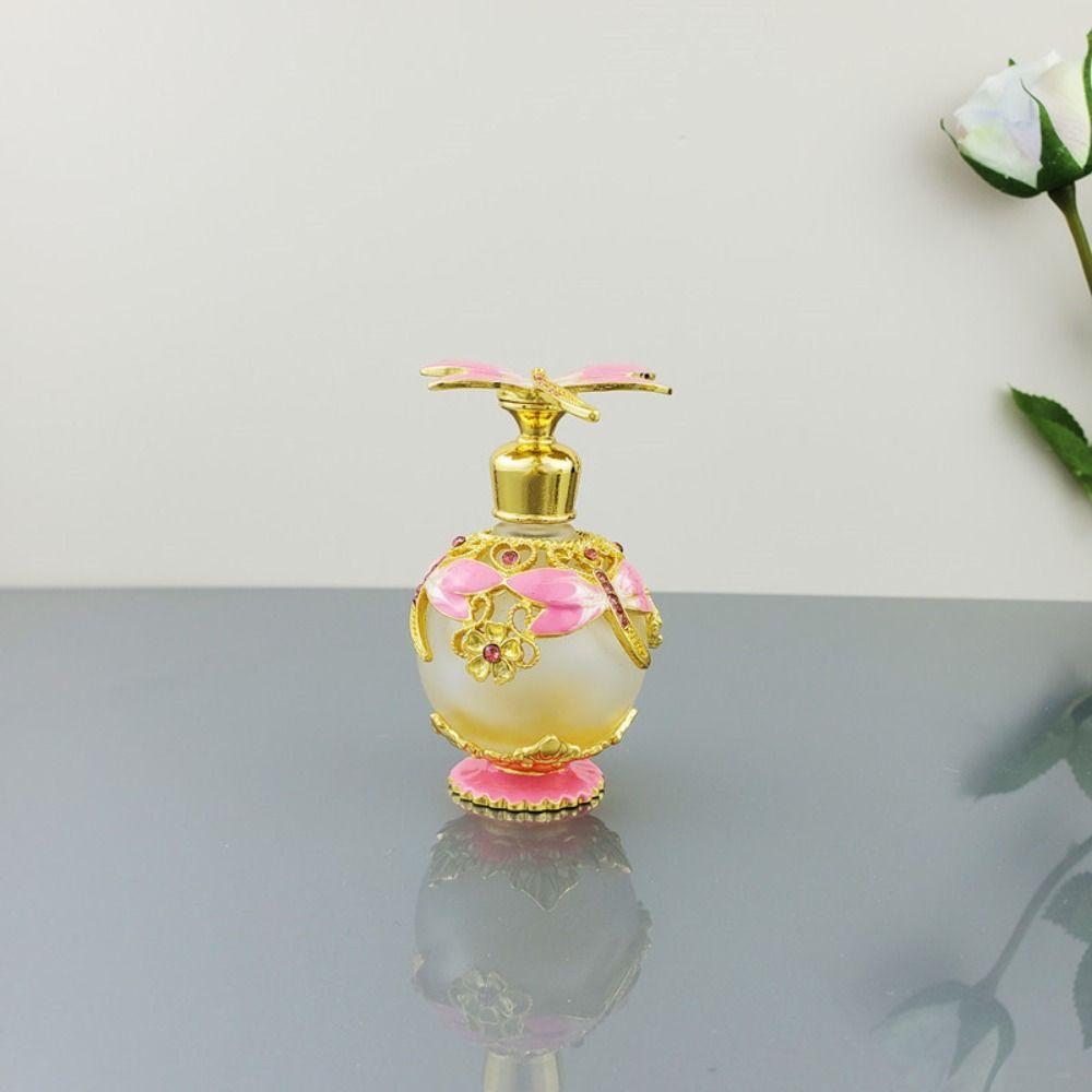 Metal Capped Women Perfume Bottle Dropper Bottle Empty Refillable Bottles Essential Oil Container
