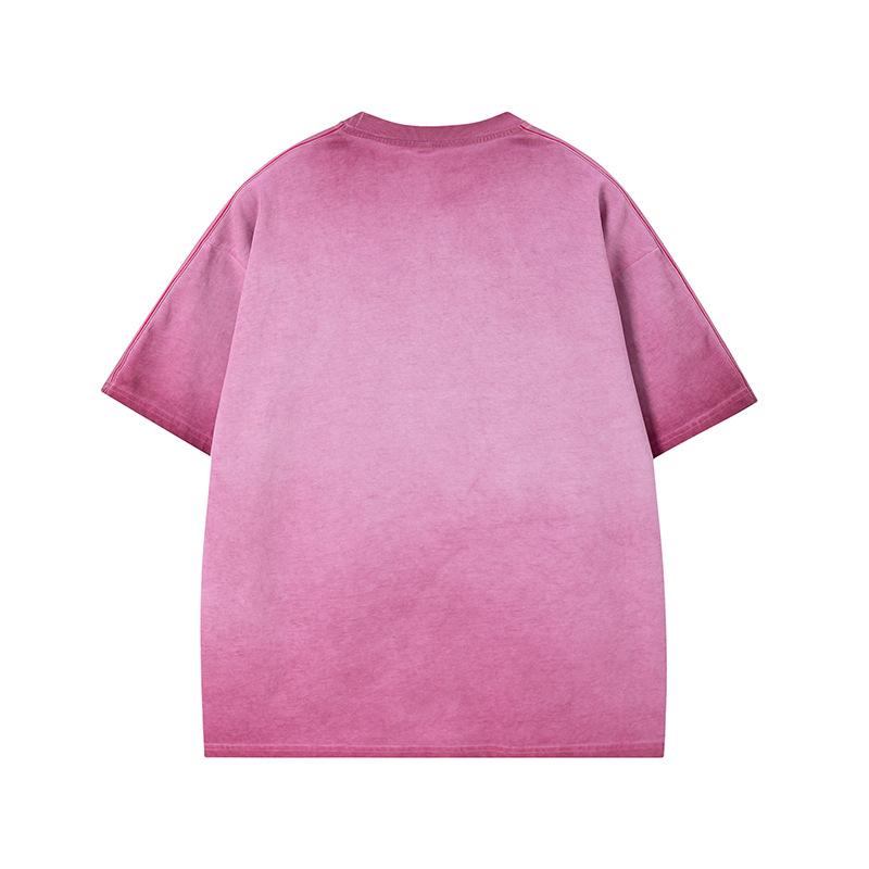 Oversize American High Street Crew Neck T-shirt Short Sleeve Washed and Old 2025 Summer Men's and Women's Ins Half Sleeve Street Style