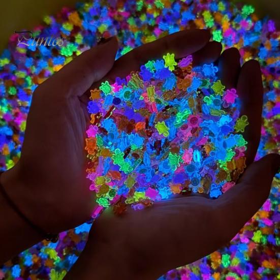 100 Pcs Mini Turtle Figurines Glow In The Dark Turtle Ornaments Miniature Turtle Statues for Fairy Garden Decor DIY Crafts Micro Landscaping