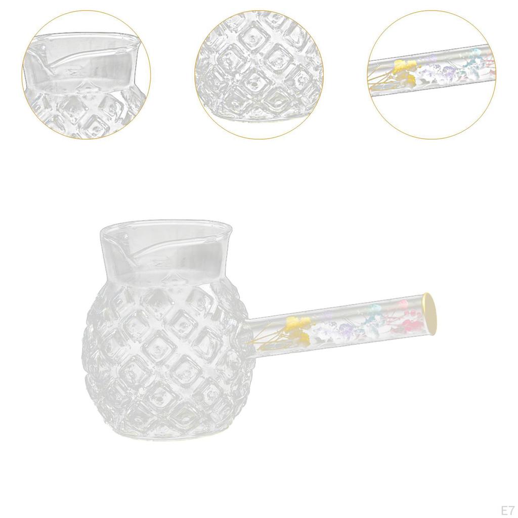 Clear Glass Pitcher Teapot with Handle Household Water Kettle Coffee Pot for Fruit Juice