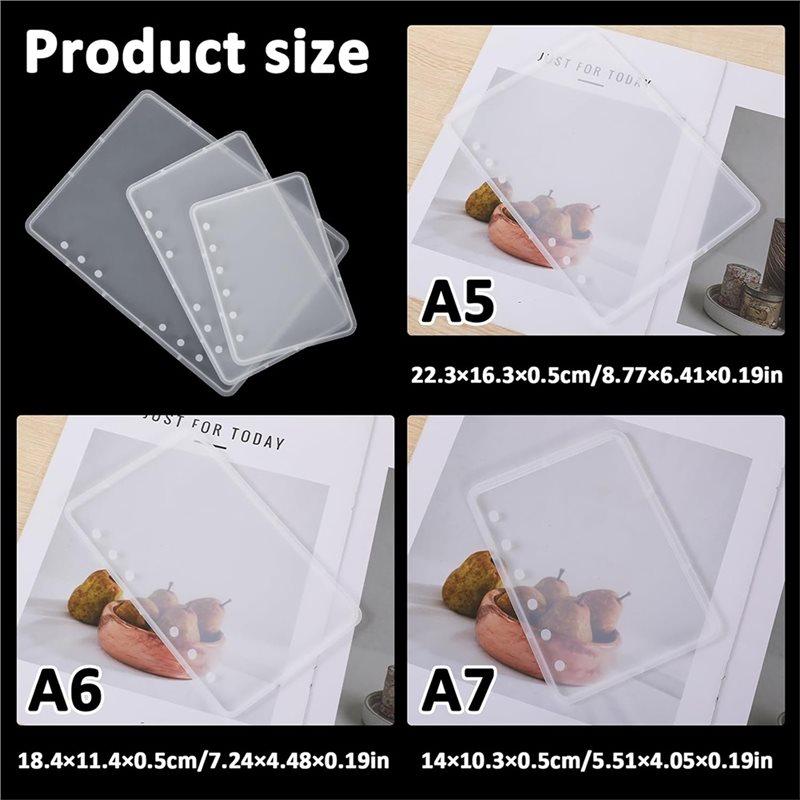Binder Hole Silicone Resin Notebook Cover Mold Set-3 Sizes A5, A6, A7 For DIY Crafts