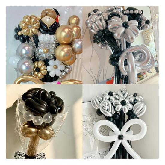 100 ks průhledných latexových balónků, 260 kusů, zahušťovací, dlouhé balónky pro zvířata, modelování, narozeninové, svatební, večírek, příslušenství