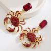 Fashionable Personality Exaggerated Summer Ocean Vacation Style Crab Earrings Geometric Light Luxury High-end Full Diamond Earrings for Women