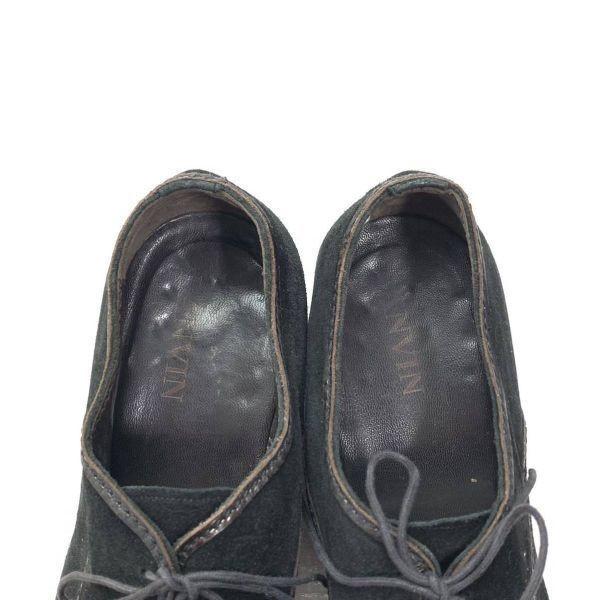 Lanvin Italienische Lederschuhe mit Kappe Schwarz Größe 8 26.5(GEBRAUCHT)