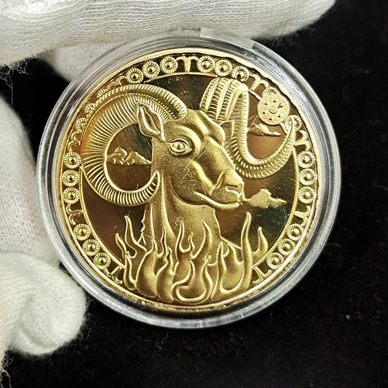 4cm Zodiac Souvenir Coin Collectible Physical Collection Lucky Metal Antique Home Decorations