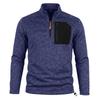 Men Casual Quarter Zip Fleece Sweatshirt Stand Collar Long Sleeve Pullover Outdoor Workout Daily Tops