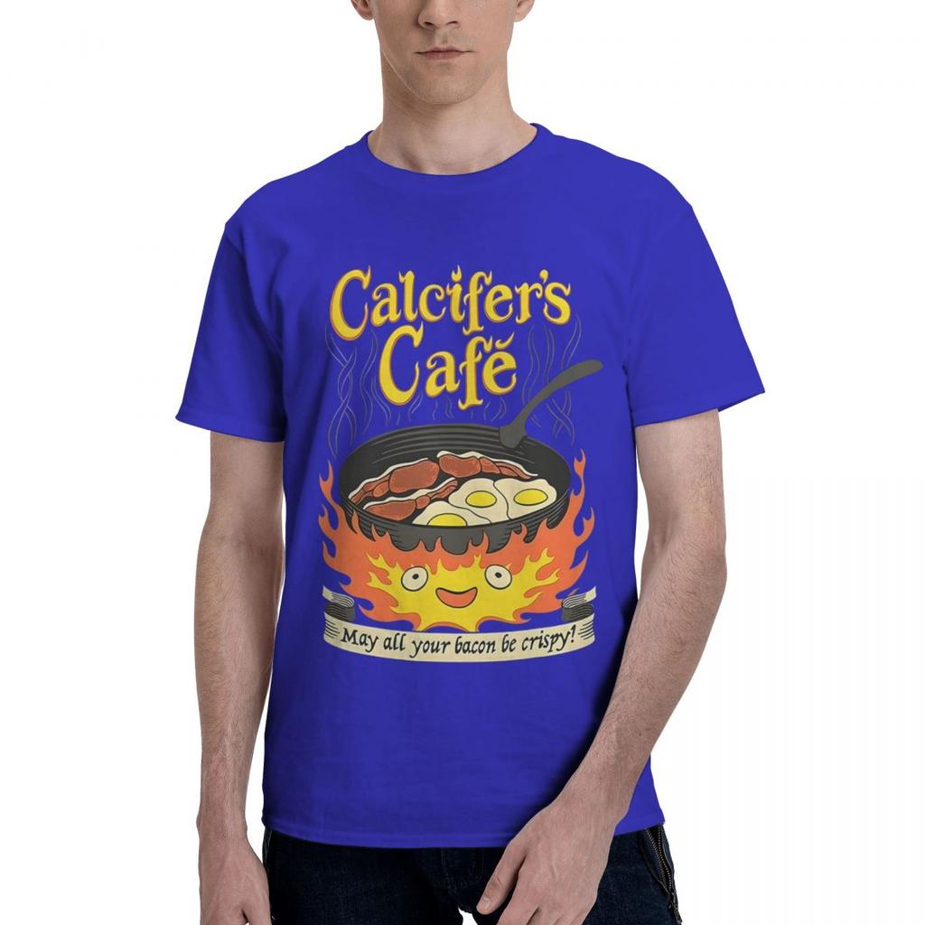 Calcifers Cafe May All Your Bacon Eggs Be Crispy Cooking 100 Cotton Casual Breathable Confortable Top Football Shirts 2025