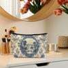 1 stuks Franse Toile Blauwe Print Make-uptas Pastorale Landschap Toiletartikelen Organizer Ritsluiting Lichtgewicht Reizen Make-up Pouch