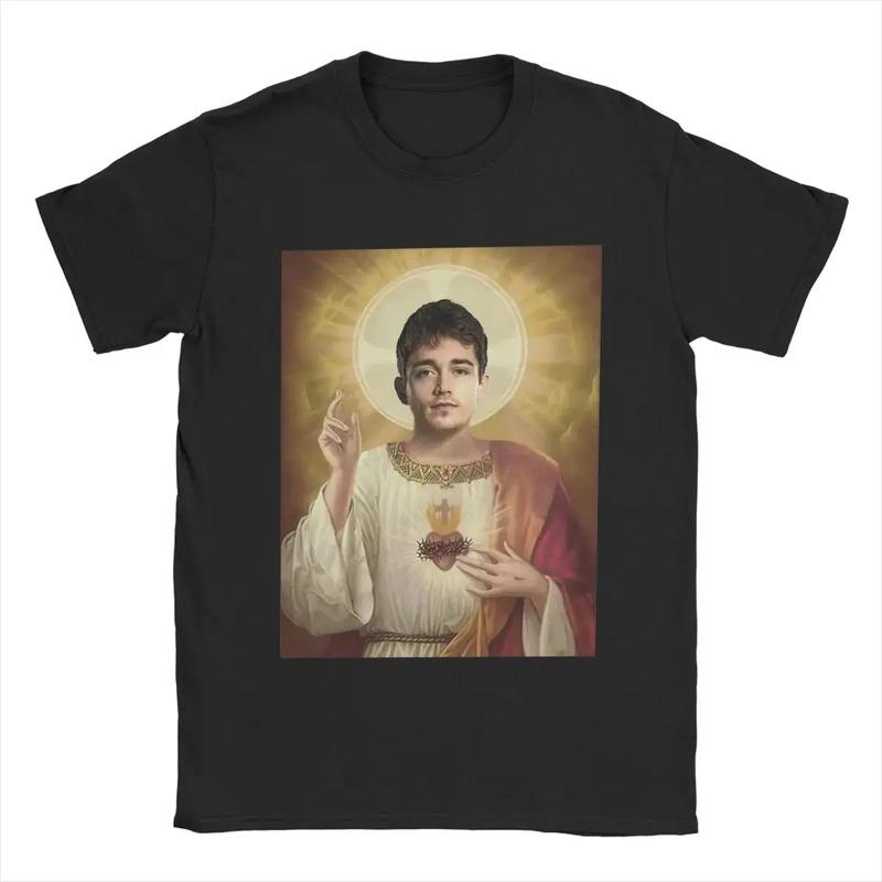 Camisetas Charles Leclerc Jesus Masculinas 100% Algod?o E Ca S разноцветный