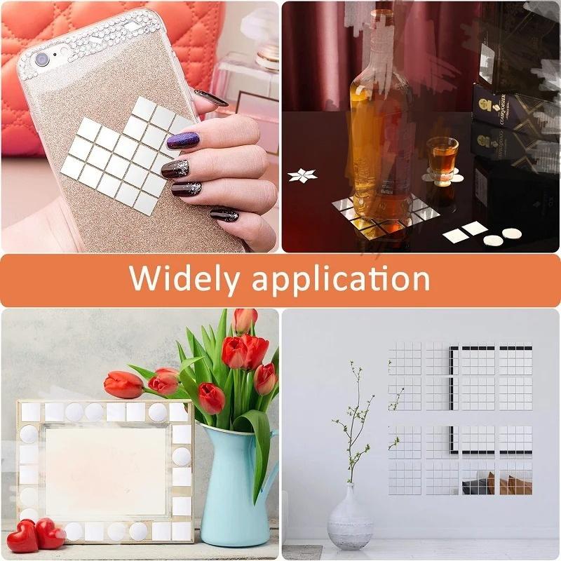 100PCS 2.5cm/0.98inch Glass Mirror Mosaic Tiles Bulk Diamond Rhombus Shape DIY Craft Handcrafted Accessory Home Wall Artwork