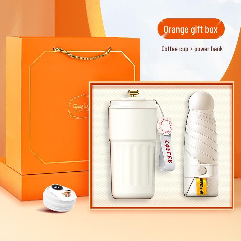 Insulated Cup, Umbrella & Notebook Gift Set for Customers, Employees & Teachers