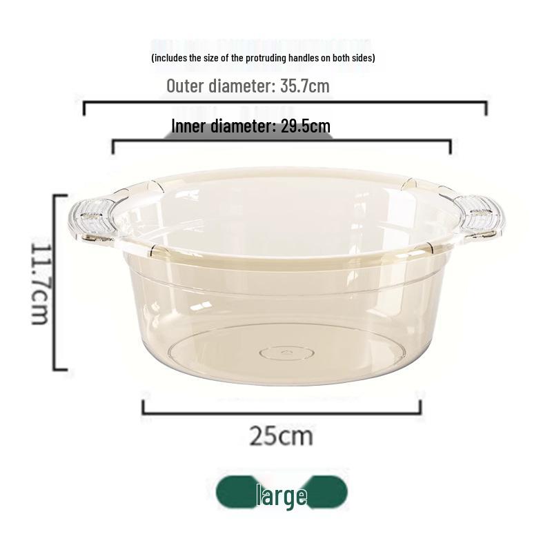 Extra-Thick Transparent Washbasin for Household, Dormitory, Laundry, and Kitchen Use