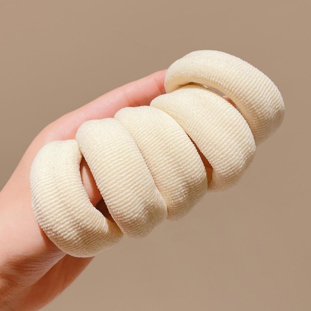

5PCS Versatile Mix Color Hair Ties High Elasticity Styling Decoration Scrunchies Bold Thickened Ponytail Holder for Women Girls белый