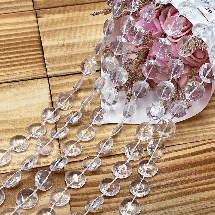 Seven-Color Transparent Crystal Bead Curtain for Wedding and Christmas Tree Decoration