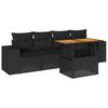 Vidaxl 5-Cz. Set da Salotto per Giardino, Cuscini, Rattan Nero PE