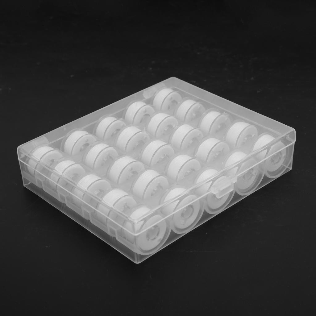 25pcs Bobbin with Thread Winding Wire Transparent Bobbins for Embroidery and Sewing Machines