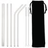 Metal 304 Stainless Steel Straw Straight Bent Drinking Straw Colorful Reusable Straw Set With Case Cleaning Brush Bar Accessory 5
