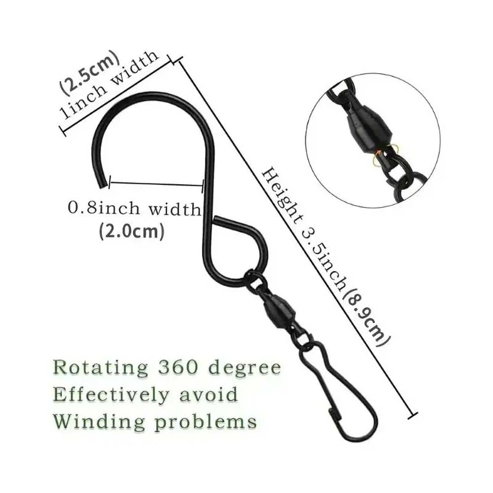 8 buc cârlige de clopoțel de vânt tip S din oțel inoxidabil, pot fi rotite, cleme de cârlig potrivite pentru clopoțel de vânt, panouri publicitare, colivie de păsări agățată