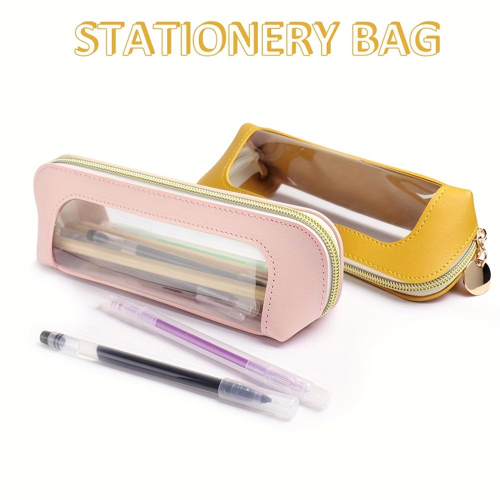 Tragbare Kosmetiktasche mit transparentem Fenster aus TPU-Material Reißverschluss Kosmetiktasche für Lippenstift/Pinsel/Stift Leicht für Reisen