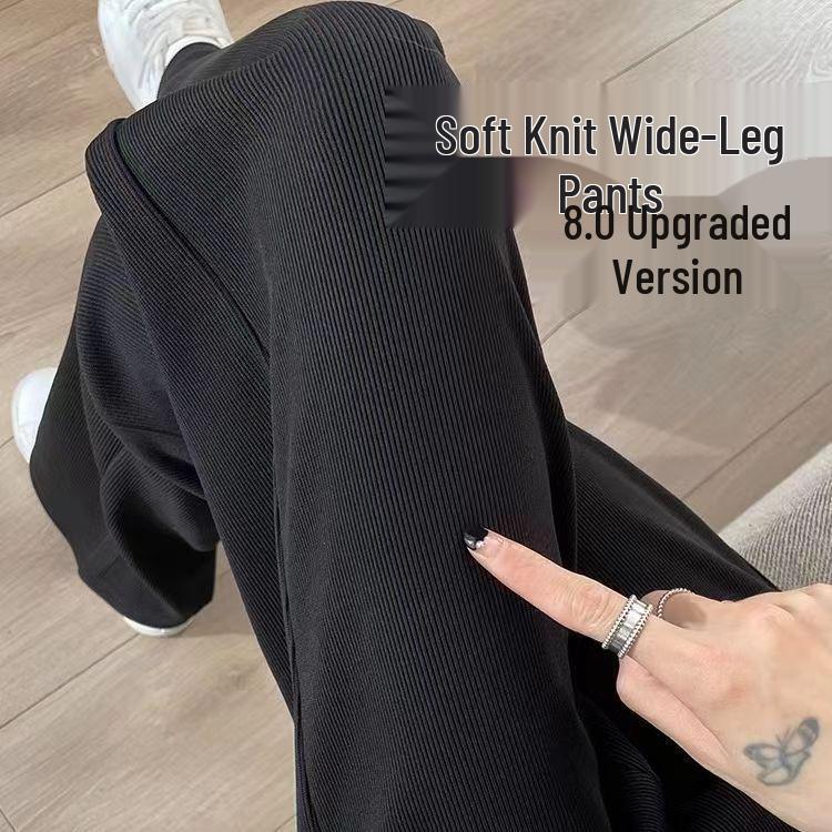 

Women s Striped Ice Silk Wide-Leg High-Waisted Summer Pants - Lightweight, Sun Protection, Loose Fit, Versatile and Casual. S for 60-90 lbs, Length 95cm