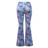 Women's Spring And Autumn Floral Print Yoga Leisure Elastic Waist Flared Pants
