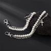 Fashion Imitation Pearl Cross Jeans Chain Keychain Men Women Trousers Hipster Pant Chain HipHop Jewelry