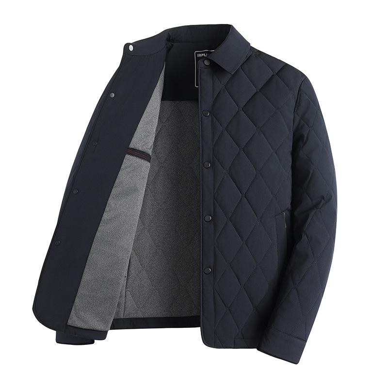 Cotton-padded Coat for Men, Medium-length Lapel Warm Casual Cotton-padded Coat for Middle-aged and Elderly Men, Dad's Autumn and Winter Clothing
