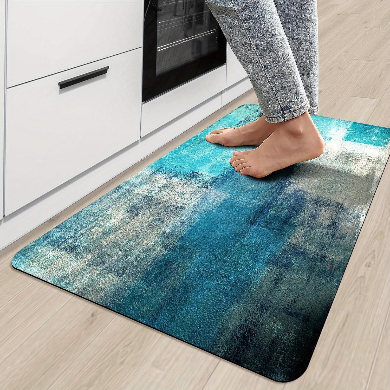 

Indoor Door Mat Teal Kitchen Rugs Mat Front Door Rugs Grey Flannel Thin Door Mat Indoor Entrance Rug Profile Doormat for Inside 50X80CM