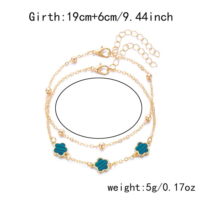 Lucky Five Leaf Flower Charm Anklets for Women Simple Layered Chain Anklet Leg Bracelets Beach Foot Chain Jewelry Accessories
