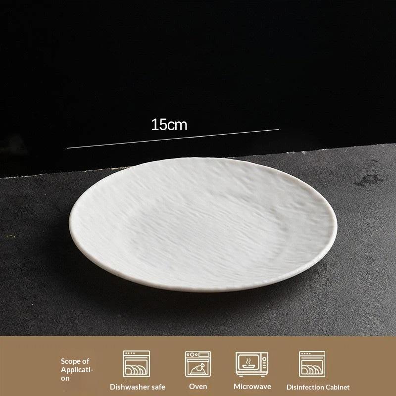 Plastikowe talerze obiadowe z powierzchnią o fakturze kamienia, gładką krawędzią bez zadziorów, do domu, kuchni, restauracji, do serwowania steków, makaronów