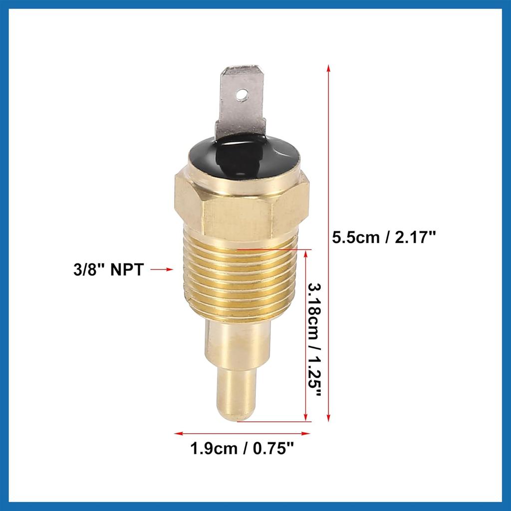 Universal Automotive Radiator Engine Cooling Fan Temperature Thermo Sensor Switch 3/8" NPT 160 Degree on 145 Degree Off Item Replacement