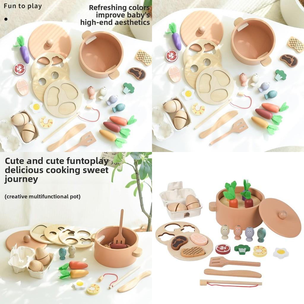 And Cooking Wooden Fishing Toys With Interactive Elements For Early Education