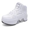 34-43 Four Wheeled Walking Shoes for Children/ Teenagers Roller  Skates for Kids Four Wheeled Deformed Ice Skates for Children